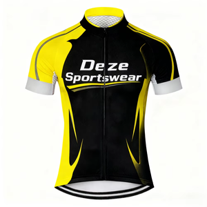 Maillot de cyclisme d'équipe personnalisé avec logo, imprimé par sublimation, manches courtes, séchage rapide, respirant, polyester, uniforme de course sur route, OEM - Product Image 1