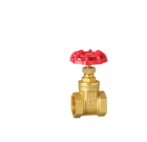 Katup Gerbang Air Manual LISHUI DN15 BSP Thread Laris Manis dengan Roda Putar Merah, Badan Kuningan Tempa - Product Image 2