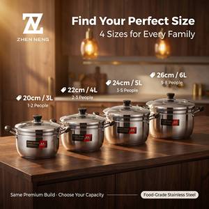 Casserole <span class=keywords><strong>vapeur</strong></span> en acier inoxydable à 2 niveaux approuvée LFGB avec base à induction épaissie, <span class=keywords><strong>cuiseur</strong></span> alimentaire multifonctionnel, vente en gros - Product Image 3