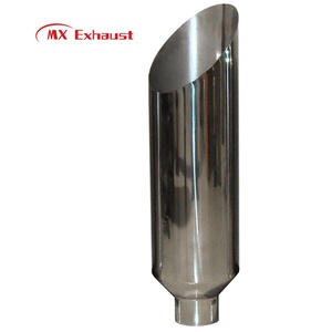 Embout d'échappement diesel chromé en acier inoxydable poli, <span class=keywords><strong>coupe</strong></span> biseautée, personnalisable - Product Image 1