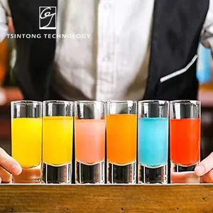 Hot tốt nhất bán rõ ràng nặng cơ sở bắn kính 6 gói, 2 oz cao Glass Set cho Whisky Tequila Vodka bắn kính Bộ quà tặng