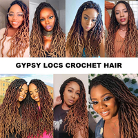 Extensions de cheveux synthétiques ondulés Gypsy Locs de 18 pouces pour tresses au crochet