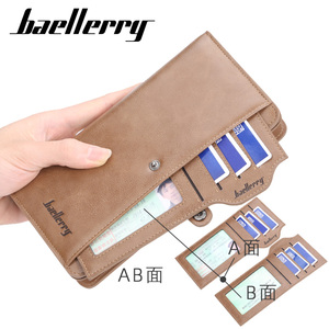 <span class=keywords><strong>Baellerry</strong></span> กระเป๋าสตางค์ผู้ชายหรูหรา S6703,กระเป๋าคลัทช์ยาวหนังหัวเข็มขัดมีซิปกระเป๋าสตางค์ธุรกิจความจุสูง - Product Image 4