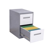 Meuble de bureau Armoire à deux tiroirs en métal avec rail amovible Armoire de rangement bibliothèque en acier