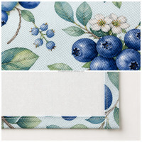 Serviette de cuisine en coton 100% avec impression numérique personnalisée, motif myrtille, en stock, expédition gratuite, échantillon disponible, serviette de cuisine de haute qualité