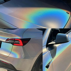 Rainbow Laser Color Changing <strong>Car</strong> <strong>Wrapping</strong> Prisma Holographic Pearl Vinyl Film <strong>Black</strong> - Product Image 6