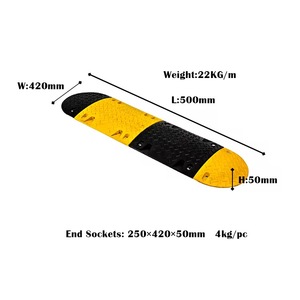 Ralentisseurs en caoutchouc massif jaune et noir <span class=keywords><strong>de</strong></span> 20 kg, directement <span class=keywords><strong>de</strong></span> l'usine, avec une vitesse <span class=keywords><strong>de</strong></span> 10-15 mph pour une sécurité routière haute visibilité - Product Image 3