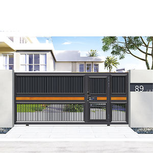 Promotion : Portillon <span class=keywords><strong>Coulissant</strong></span> Rétractable Extérieur Moderne en Aluminium à Lames, Design <span class=keywords><strong>avec</strong></span> Ouverture Automatique - Product Image 2