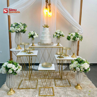 Support à gâteau en métal, plateau rond pour table de dessert, support à gâteau doré pour les événements de mariage et les fêtes