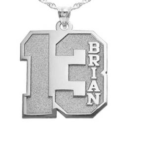 <span class=keywords><strong>Collana</strong></span> Personalizzata con <span class=keywords><strong>Numero</strong></span> Portafortuna Angelo, Ciondolo Numerico 3D, Gioiello Commemorativo per Squadra - Product Image 3