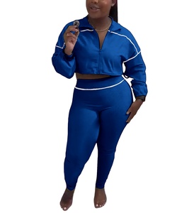 Completo Sportivo da <span class=keywords><strong>Donna</strong></span> Autunno 2025, Set Due Pezzi Casual con Top Corto con Zip a Manica Lunga e Leggings Coordinati - Product Image 5