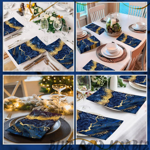 Serviettes de table jetables en papier noir et <span class=keywords><strong>or</strong></span> marbré pour invités, serviettes de toilette jetables 2 plis, serviettes de toilette jetables pour invités - Product Image 3