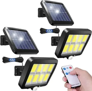 160COB Motion Sensor Solar Garden Lamp Outdoor Split Garden Wall Light with Remote Control Garage Security Yard Lamp