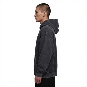 Men Acid Wash Oversized Hoodie 100% Cotton Pullover Sweatshirt Washed Streetwear Hooded Jacket - Product Image 5