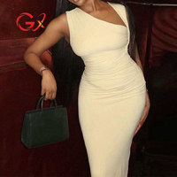 GX8668 Nouvelle Collection 2026 – Robe Longue Élégante pour Femme, Sans Manches, Asymétrique, Idéale Soirées et Cérémonies, Sexy
