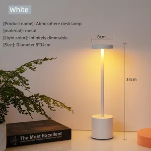Hot Selling Simple Metal Iron Cordless Touch Led Table Lamp Portable Modern Dining Table Romantic Atmosphere Led Table Lamps