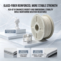 Filament ASA GF 1,75 mm 1 kg Fibre de verre 10% Haute rigidité Filament ASA pour toutes les imprimantes 3D FDM Bambu Lab