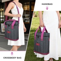 Sac de transport pour 4 bouteilles de vin, nouvelle conception, rembourré en mousse, grande capacité, isolé, pour pique-nique en plein air, camping, plage, avec sangles amovibles