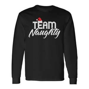 Team Naughty Long Sleeve T-Shirt Christmas <b>Couple</b> <b>Matching</b> <b>Outfit</b> - Product Image 1