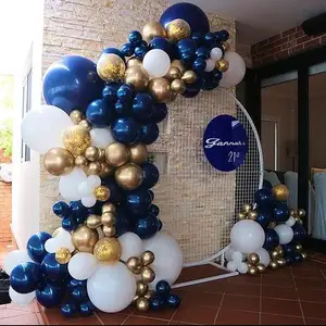 134 шт. темно-синий; Цвет золотистый, белый арка для воздушных шаров гирлянды комплект для малыша свадебный душ вечеринки по случаю Дня рождения на свадьбу, выпускной, годовщин и вечеринок