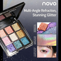 Palette de fards à paupières caméléon à neuf nuances, texture douce purée de pomme de terre, couleurs dégradées, maquillage pour les yeux à paillettes épaisses