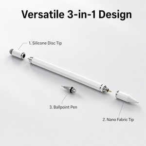 Stylet capacitif universel 3 en 1, sans recharge, pour téléphone, tablette, écriture, dessin, jeu - Product Image 4