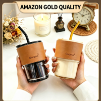 Gobelets en verre imprimés en gros, tasses cadeaux souvenirs, petits objets promotionnels, mugs à eau avec paille, verres à double ouverture pour le marché Internet