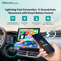Adaptateur sans fil Ottocast 3-en-1 Carplay Android Auto, clé USB avec Bluetooth 5.4, WiFi double bande pour voiture, garantie 1 an