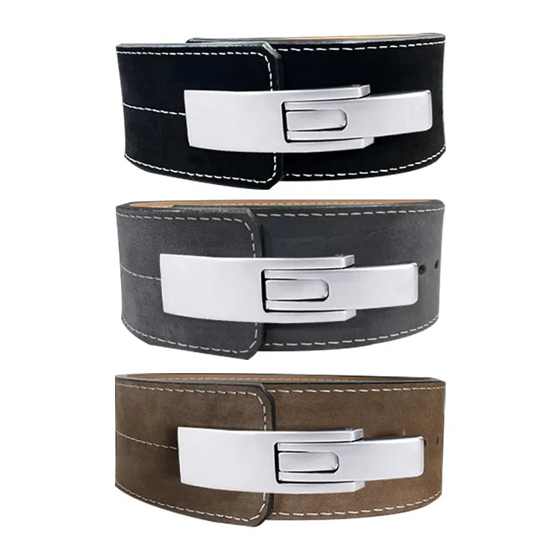 Custom Logo Wholesale Power Lift Lever Soft Leather Buckle Heavy Gym Powerlifting Weight Lifting Belt
