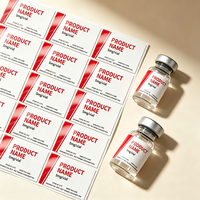 Étiquettes personnalisées pour flacons de peptides, autocollants adhésifs pour petites fioles, résistants à l'huile, imperméables, résistants aux UV, en vinyle, avec code-barres, 3 ml, 5 ml