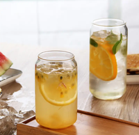 Verre à bière en verre borosilicate personnalisé par sublimation de 12 oz et 16 oz, tasse et mug avec couvercle en bambou et paille