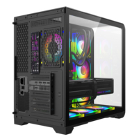 Caja de Ordenador para Juegos de Alta Gama 2024, Diseño de Lujo con Cristal Templado Curvo de Vista Panorámica de 270°, Caja ATX para PC con Refrigeración Líquida para CPU