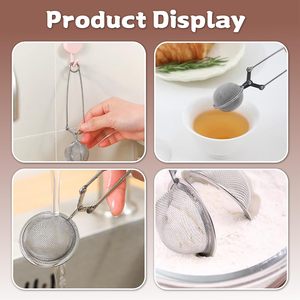 Hot Sale Kitchen Tool Fine Mesh Filter Loose Leaf Strainer Ball Shape Stainless Steel <b>Tea</b> Infusers Large Capacity Portable <b>Tea</b> - Product Image 6