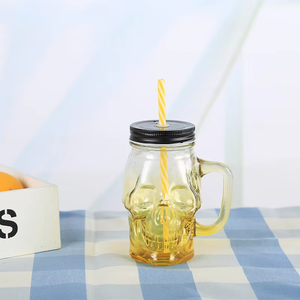 Taza de Café de Vidrio de 16 oz de la Marca <span class=keywords><strong>Taibo</strong></span> al por Mayor, con Tapa y Asa, Colores Personalizables, Logotipo Personalizado, Vaso Moderno para el Hogar, la Oficina o el Café - Product Image 2