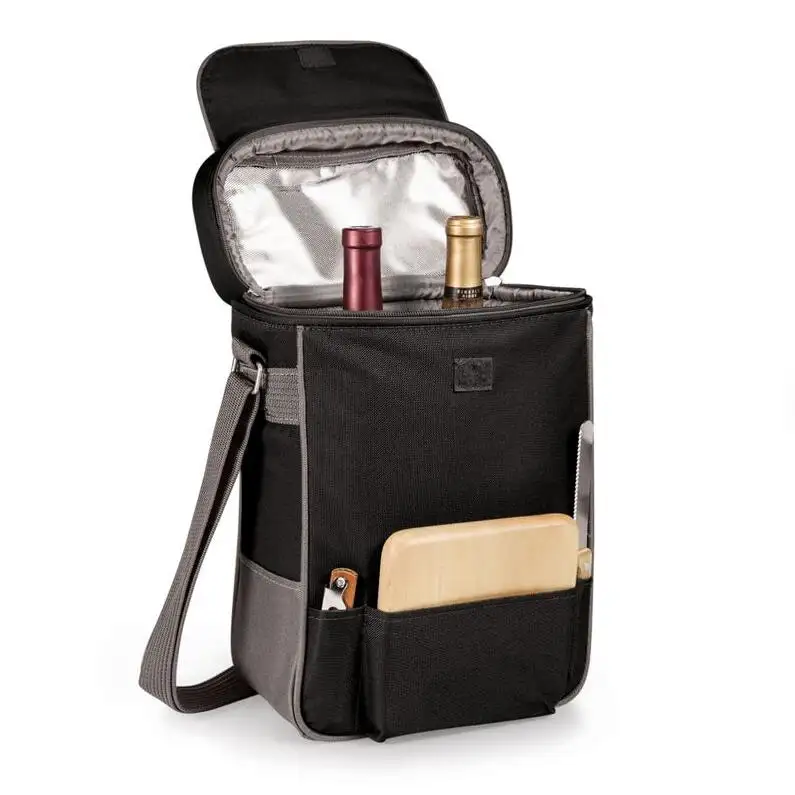 Outdoor Picnic Wine Cooler Pack Wine Tote cooler Bag Canvas Wine Carrier Drink Bag for Party