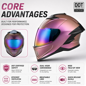 <span class=keywords><strong>Casco</strong></span> de Motocicleta Integral con Certificación DOT, Carcasa de ABS, Doble Visera, Unisex, <span class=keywords><strong>para</strong></span> Carreras y Calle - Product Image 6