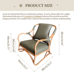 Sillón Boho de Ratán Natural, Silla de Salón con Acentos Costeros y Cojín de Cuero para Interiores y Exteriores, Sala de Estar, Comedor, Villa <span class=keywords><strong>AU</strong></span> - Product Image 6