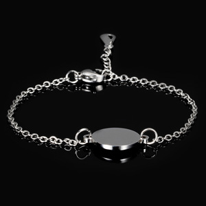 Bracelet rond en acier inoxydable 19MM, bijoux unisexes, gravure au laser disponible - Product Image 3