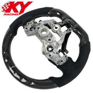 Volante deportivo de carreras personalizado en fibra de carbono y cuero negro, adecuado para Hyundai Elantra N, I30N, I20N N - Product Image 3