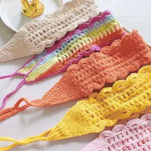 Fashion Adjusta ble Crochet Elastic Stirnband Handmade Hollow Knitted Stirnband Head Wear Zubehör für Frauen Lady Girls