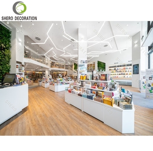 Bookstore Display Showcase Design <b>Wooden</b> Display Stand Library Furniture Bookshelves Wall Display Cabinet Customization - Product Image 4