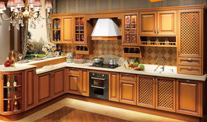 מוצרים חדשים 2022 מטבח טבעי עץ ארון מסוקסות אלמון עץ מטבח ארונות - Product Image 4