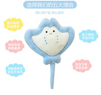 Boneka Bantal Ikan Setan Bulu Kelinci Zoe Seri Lautan, Boneka Bantal Figur Ikan Kreatif