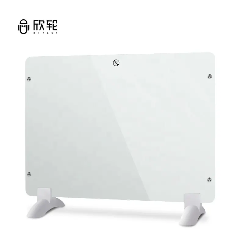 Freestanding portable electric glass panel heater