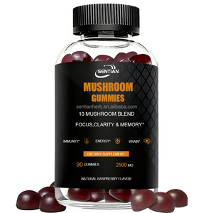 OEM ODM Vegan Cordyceps Reishi leoni criniera Chaga miscela di funghi commestibili Gummies integratore cerebrale - Product Image 1