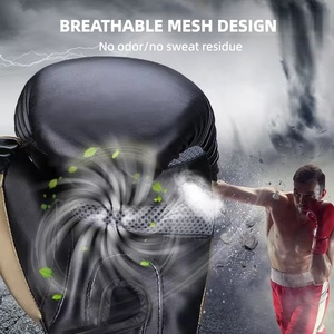 Gants <span class=keywords><strong>de</strong></span> <span class=keywords><strong>boxe</strong></span> en cuir PU avec logo personnalisé, équipement <span class=keywords><strong>de</strong></span> combat professionnel, gants <span class=keywords><strong>de</strong></span> kickboxing pour l'entraînement au combat, Muay Thai, sparring, 10-16 oz - Product Image 4