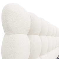 Meubles de chambre à coucher modernes en tissu technique velours brun, design capitonné