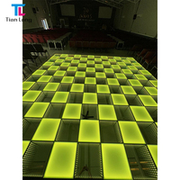 Miroir magique 3D à LED Carreaux de piste de danse pour hôtel, maison, discothèque, événement Carreaux Miroir 3D Piste de danse