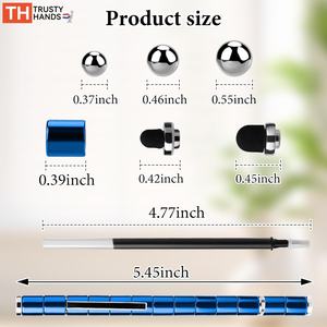 Pena Fidget magnetik gaya biru Royal Multi Warna Logo kustom dan paket hadiah mainan Magnet ukuran sedang multifungsi - Product Image 3