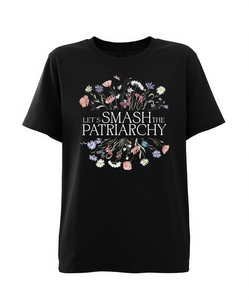 T-shirt femminista da donna a maniche corte, girocollo, stampa floreale, 100% cotone, top casual per la Giornata internazionale della donna - Product Image 1